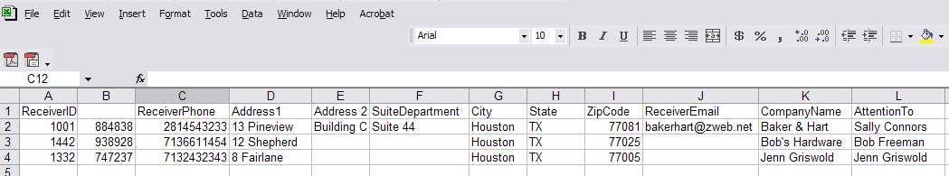 File with WWE column headers